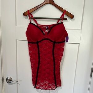 NWT Just Sexy Red Lace Chemise Sz 2xL